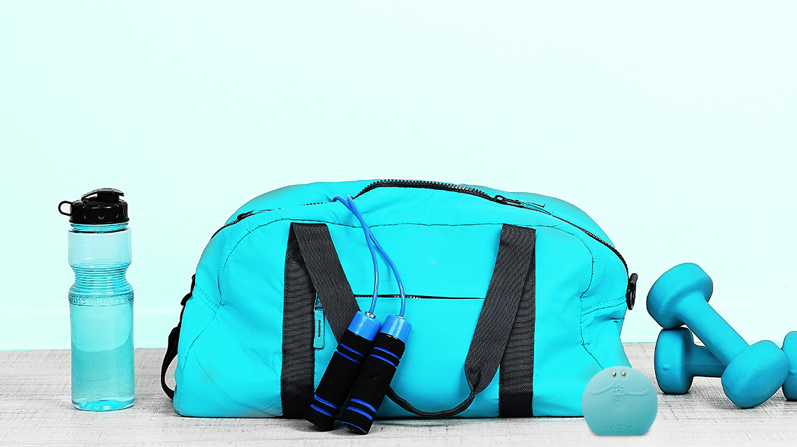 Gym bag essentials with LUNA fofo brush