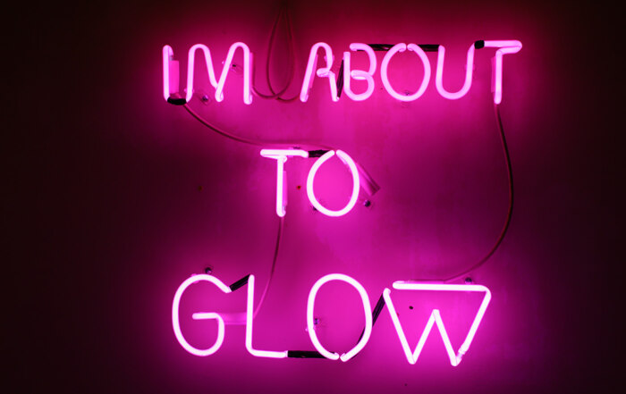I'm About To Glow neon sign